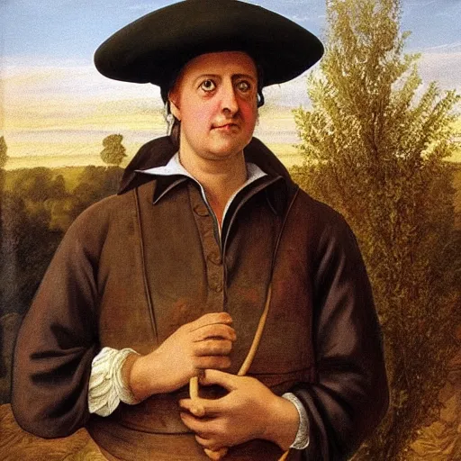 Prompt: david cameron as a 1 7 th century peasant workingin the fields, painting, restored, 1 7 th century art, very detailed painting