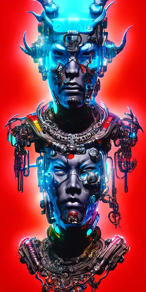 Image similar to cyberpunk oimmortal beast from chinese mythology cyborg portrait, illustration, pop art, splash painting, by lucusfilm, weta studio and james jean, 8 k