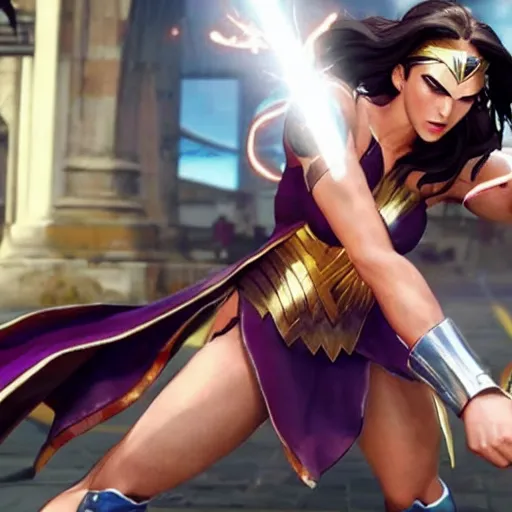 Prompt: gal gadot in street fighter 5,