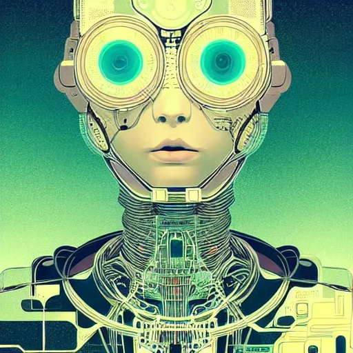 Prompt: a cybernetic mannequin by victo ngai and android jones, digital art, trending on artstation
