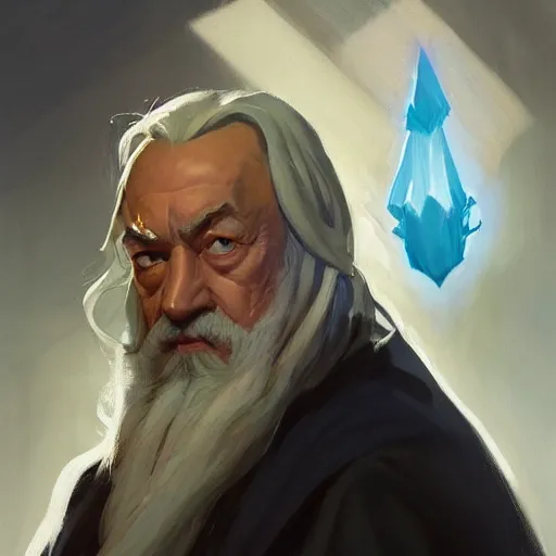 Image similar to greg manchess portrait painting of albus dumbledore as overwatch character, medium shot, asymmetrical, profile picture, organic painting, sunny day, matte painting, bold shapes, hard edges, street art, trending on artstation, by huang guangjian and gil elvgren and sachin teng