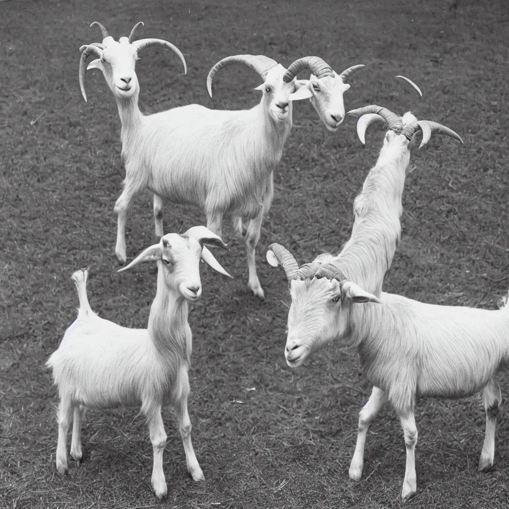 Prompt: vintage photo of a goat