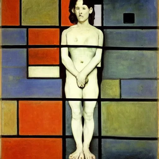 Image similar to end of the life by piet mondrian, vivid colors