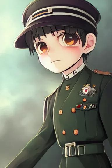 Image similar to beautiful little boy in nazi male uniform. made in abyss art style, sharps focus, cute detailed artwork, anatomically correct, ilya kuvshinov, reflection, perfect composition, wallpaper mobile, digital art, detailed anime soft face, western comic, illustration, realistic, smooth, lois van baarle, soft details, illumination