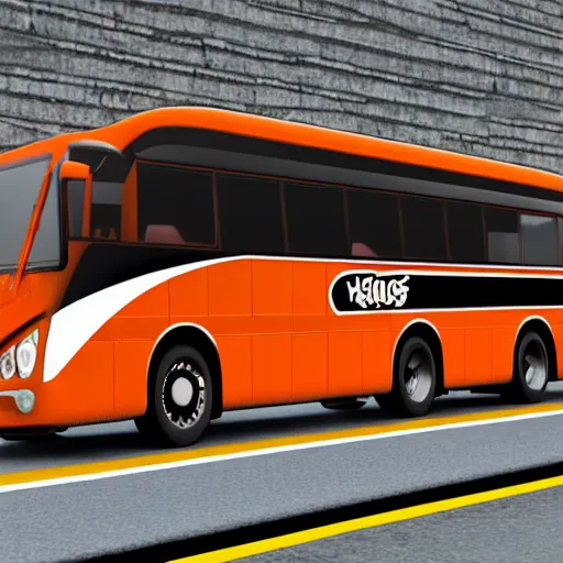 Prompt: a bus covered by orange and black striped soft fur, with 10 paws instead of wheels and a huge smiling cat face on the front and a furry cat tail at the back. Trending by artstation, rendered in unreal engine 5, anime style.