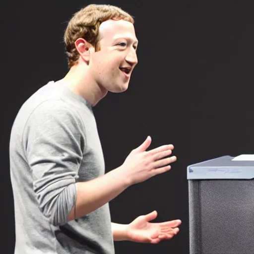 Prompt: Mark Zuckerberg talking to a live frog