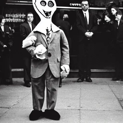 Prompt: a real photo by saul leiter of a small anthropomorphic dinosaur wearing a suit and standing in paris while holding a baguette