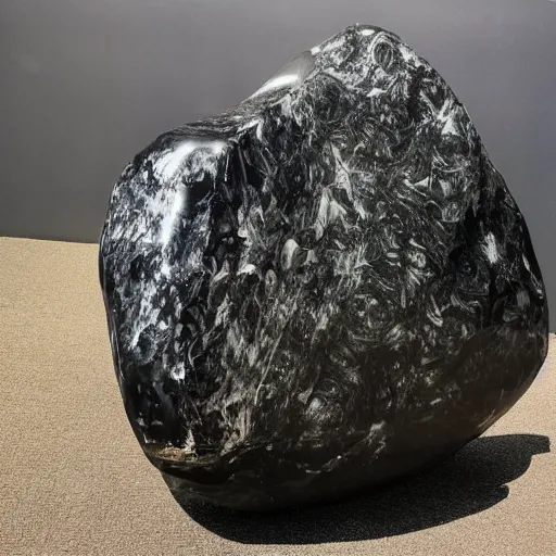 Image similar to humongous obsidian boulder, polished, highly detailed photo