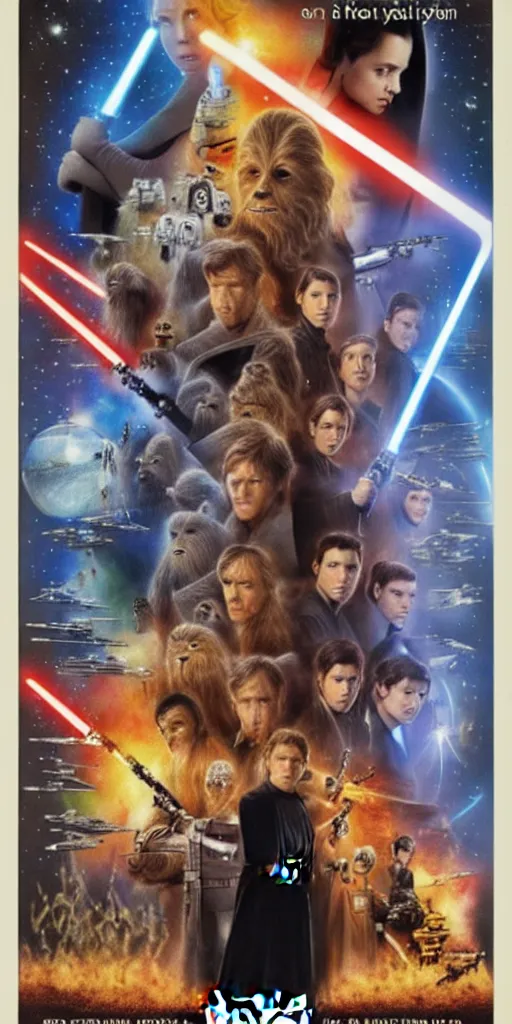 Image similar to a movie poster for star wars episode 1 0