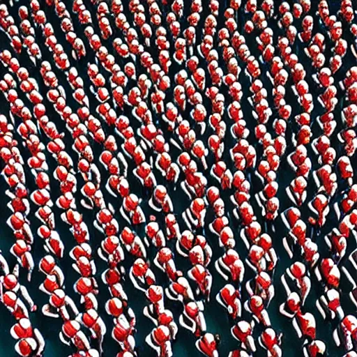 Prompt: hyperrealistic photography of highly detailed where's wally? by caravaggio and martin handford wiew from above