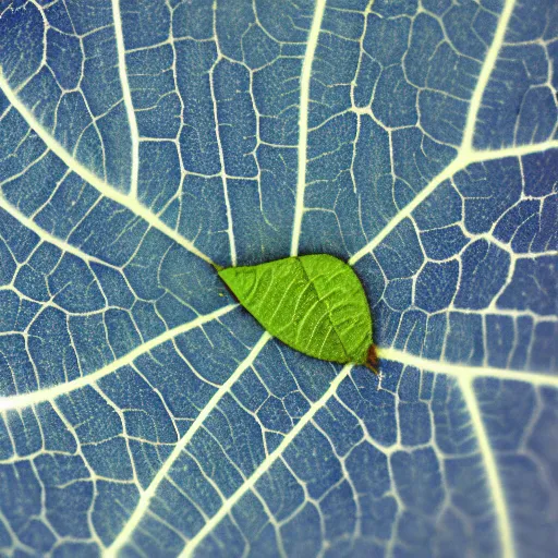 Prompt: Photo of a leaf under a microscope