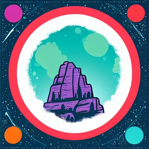 Image similar to the rock in the style of kurzgesagt