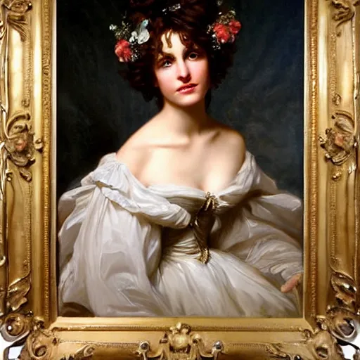 Image similar to Whitney Houston Goddess portrait, wings, luxuriant, dreamy, eternity, romantic, detailed intricate elegant, in the style of Franz Xaver Winterhalter, highly detailed, in the style of Aetherpunk