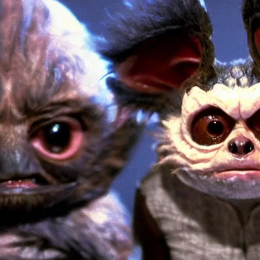 Image similar to a film still of mogwai from from gremlins in star wars realistic, detailed