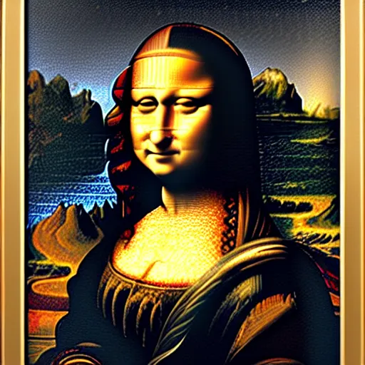 Image similar to a monalisa mosaic, ultra high detail, 8 k.