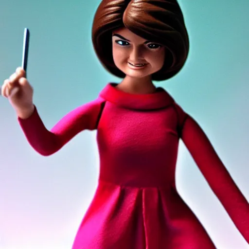 Image similar to jacqueline kennedy, stop motion vinyl action figure, plastic, toy, frank frazetta style