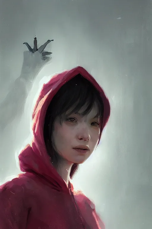 Image similar to A portrait of a female spider wearing a cute hoody by Greg Rutkowski, Sung Choi, Mitchell Mohrhauser, Maciej Kuciara, Johnson Ting, Maxim Verehin, Peter Konig, Resident evil , 8k photorealistic, cinematic lighting, HD, high details, dramatic, atmospheric , trending on artstation