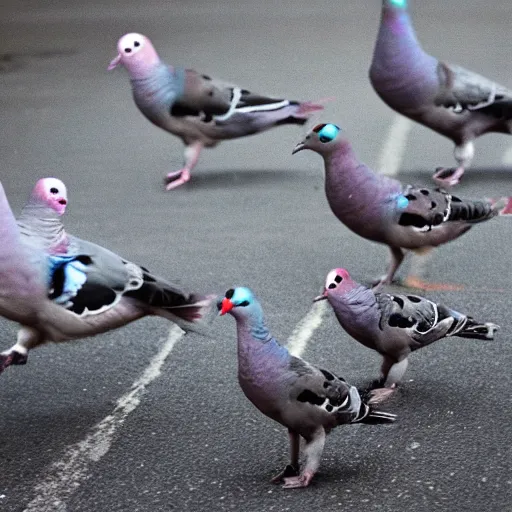 Image similar to dancing pigeons, who dance