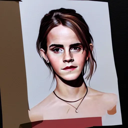 Prompt: portrait of emma watson but her skin is avocado skin