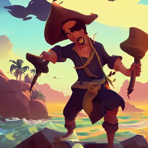 Image similar to painting treasure on sea of thieves game smooth median photoshop filter cutout vector, behance hd by jesper ejsing, by rhads, makoto shinkai and lois van baarle, ilya kuvshinov, rossdraws global illumination