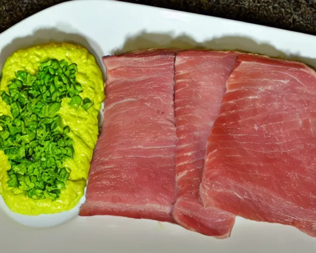 Image similar to Green eggs and ham. A healthy shade of green for eggs and meat. Fresh, cooked, scrumptious!