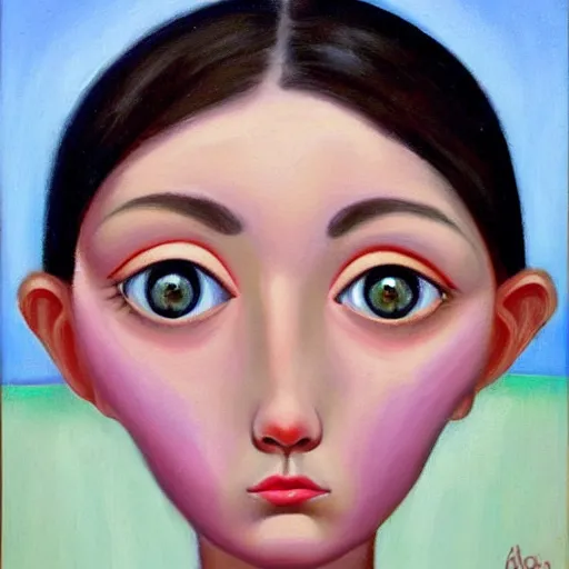 Prompt: taco girl with sad eyes. oil on canvas painting by margaret keane.