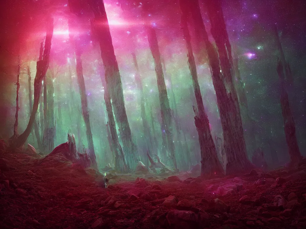 Prompt: Sace Ent betwix the Plasma of Space, Time, and the Soul of Nature, Space Scene High Resolution 4K trailer of the year; by beeple; by Neil Burnell's Enchanted Forest: Photo Credit: Neil Burnell