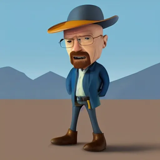 Image similar to walter white as a pixar character