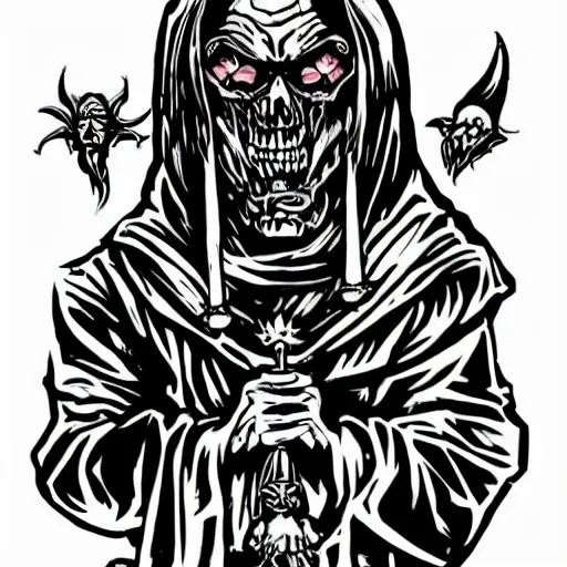 Image similar to the dark Lord sticker illustration,