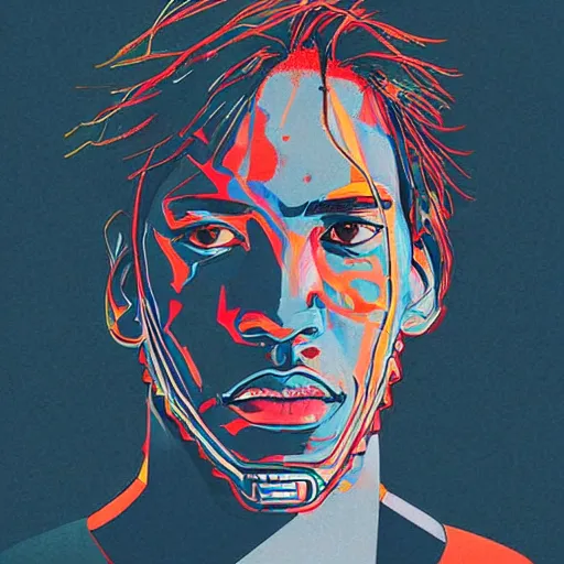 Image similar to a portrait of kawhi leonard holding a basketball by conrad roset, hyperdetailed, cyberpunk, cool, cybernetically enhanced, trending on artstation