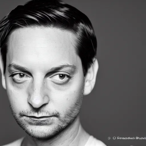 Prompt: tobey maguire, feminine, beautiful, studio lighting, photography, 4 5 mm lens, depth of field,