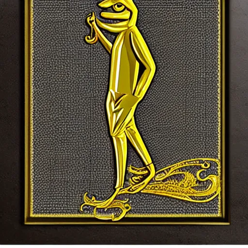 Image similar to super rich luxury gold pepe