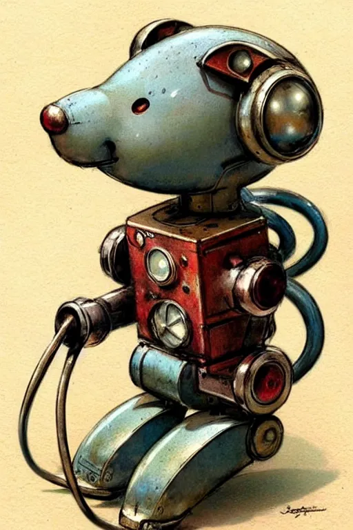 Image similar to ( ( ( ( ( 1 9 5 0 s retro robot mouse. muted colors. ) ) ) ) ) by jean - baptiste monge!!!!!!!!!!!!!!!!!!!!!!!!!!!!!!