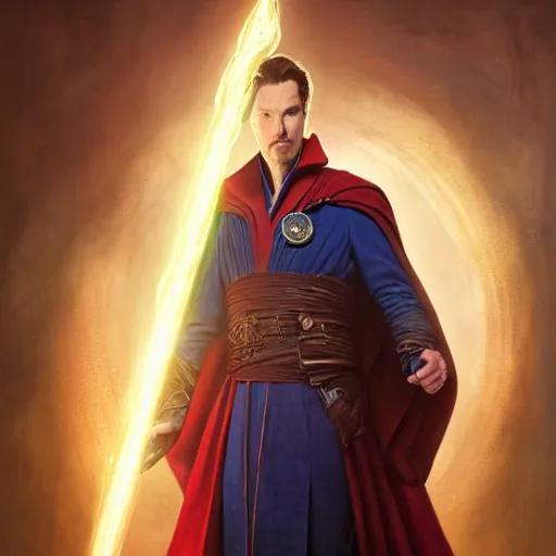 Image similar to joe biden as doctor strange, radiant light, caustics, heroic, bright iridescent light, by gaston bussiere, bayard wu, greg rutkowski, maxim verehin