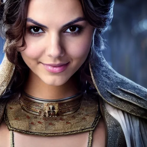 Image similar to victoria justice with huge chest as princess padme in star wars, 8k resolution, full HD, cinematic lighting, award winning, anatomically correct