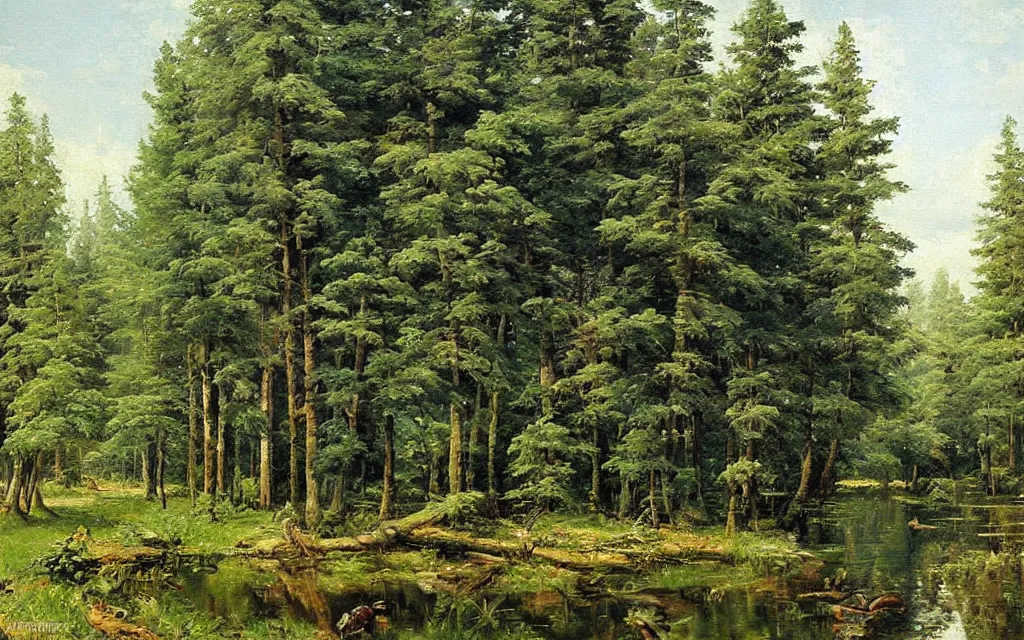 Image similar to a beautiful painting representative of the art style of ivan shishkin