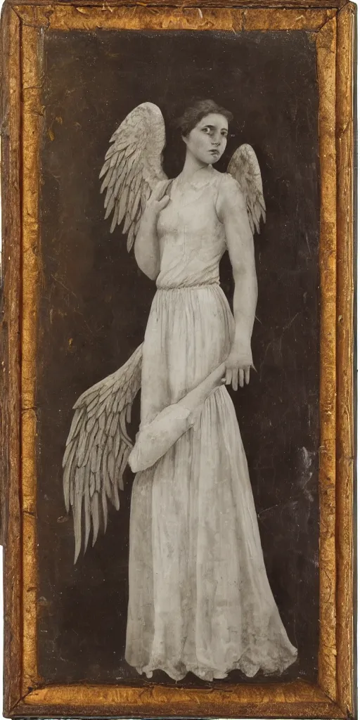 Prompt: full body portrait of young women with angel wings