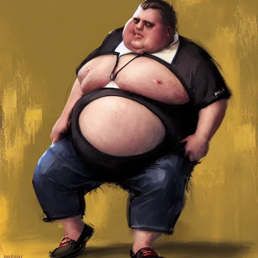 Prompt: very obese man, craig mullins