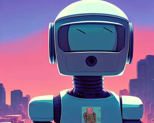 Image similar to robot shaped like peter from family guy, hyper - realistic, gta v cover art, cel shading, sharp focus, intricate, detailed, rhads, andreas rocha, makoto shinkai, lois van baarle, ilya kuvshinov, greg rutkowski, dynamic lighting, grunge aesthetic, 4 k