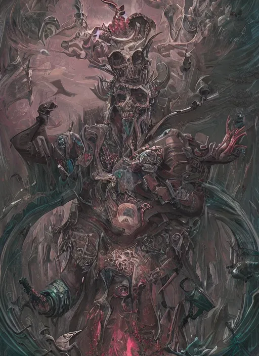 Image similar to illustration of the necromancer, hyper detailed, fantasy surrealism, crisp