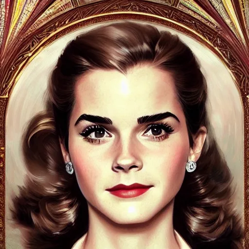 Image similar to A combination of Grace Kelly's and Emma Watson's faces as Super Girl, western, D&D, fantasy, intricate, elegant, highly detailed, digital painting, artstation, concept art, matte, sharp focus, illustration, art by Artgerm and Greg Rutkowski and Alphonse Mucha