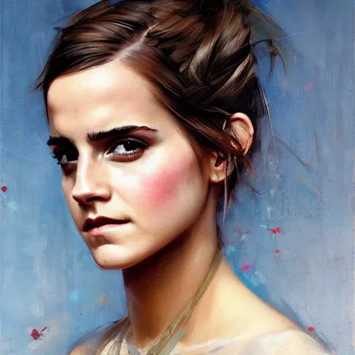 Image similar to emma watson by Sandra Chevrier by Richard Schmid by Jeremy Lipking by moebius by atey ghailan