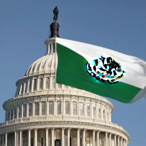 Image similar to mexican flag placed in the capitol