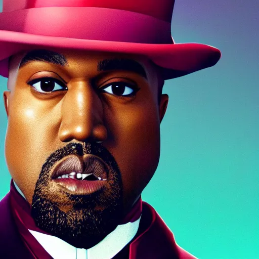 Image similar to Portrait of Kanye West as willy wonka in Skyrim, splash art, movie still, cinematic lighting, dramatic, octane render, long lens, shallow depth of field, bokeh, anamorphic lens flare, 8k, hyper detailed, 35mm film grain