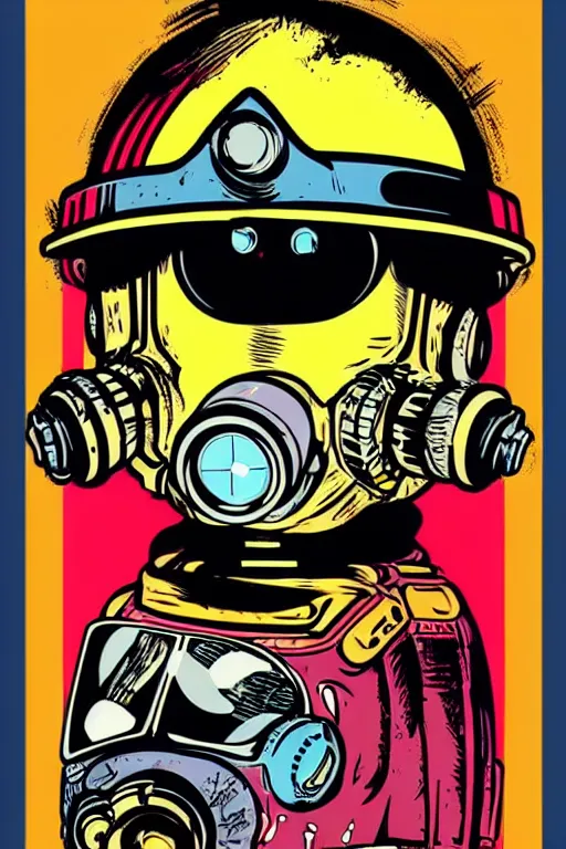 Image similar to fallout 7 6 retro futurist illustration art by butcher billy, sticker, colorful, illustration, highly detailed, simple, smooth and clean vector curves, no jagged lines, vector art, smooth andy warhol style