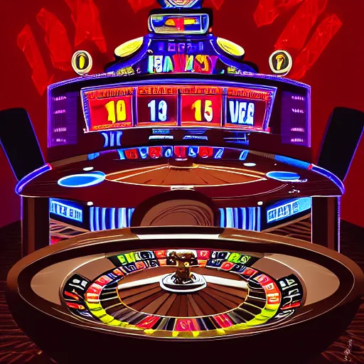 Prompt: detailed illustration of a casino roulette by alena aenami and by jeff easkey