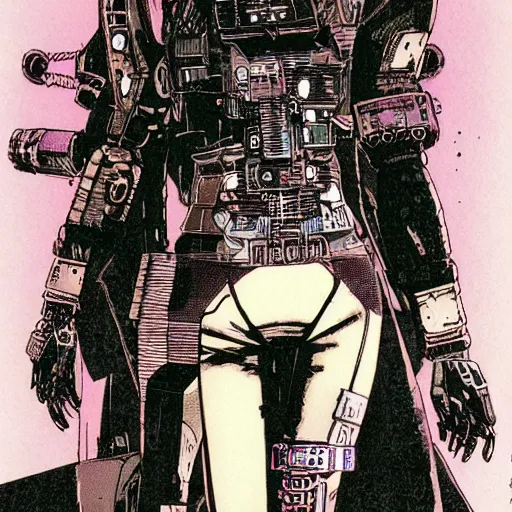 Image similar to android, killer - girl, 1 / 8 katsuya terada, style of cyberpunk, night, city,