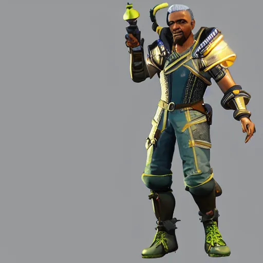 Prompt: lucio from overwatch as a character in the witcher 3, 3D model, in-game, screenshot, high quality, 3/4 render