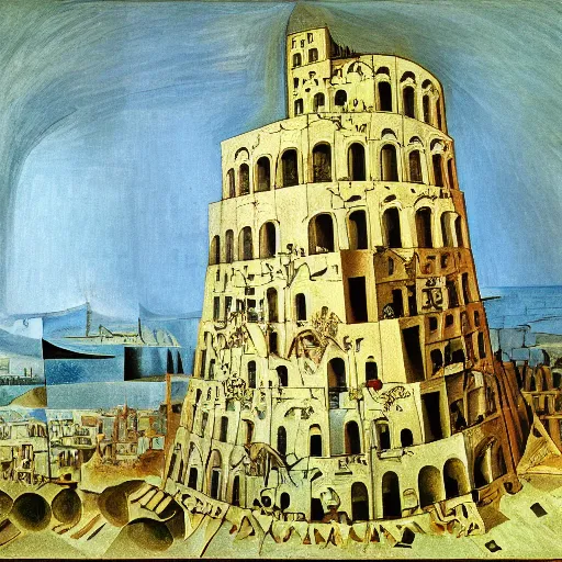 Prompt: the Babel Tower by Pablo Picasso