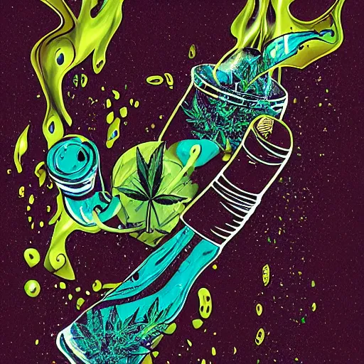 Weed Bong Cannabis Marijuana Digital Art by CalNyto - Pixels